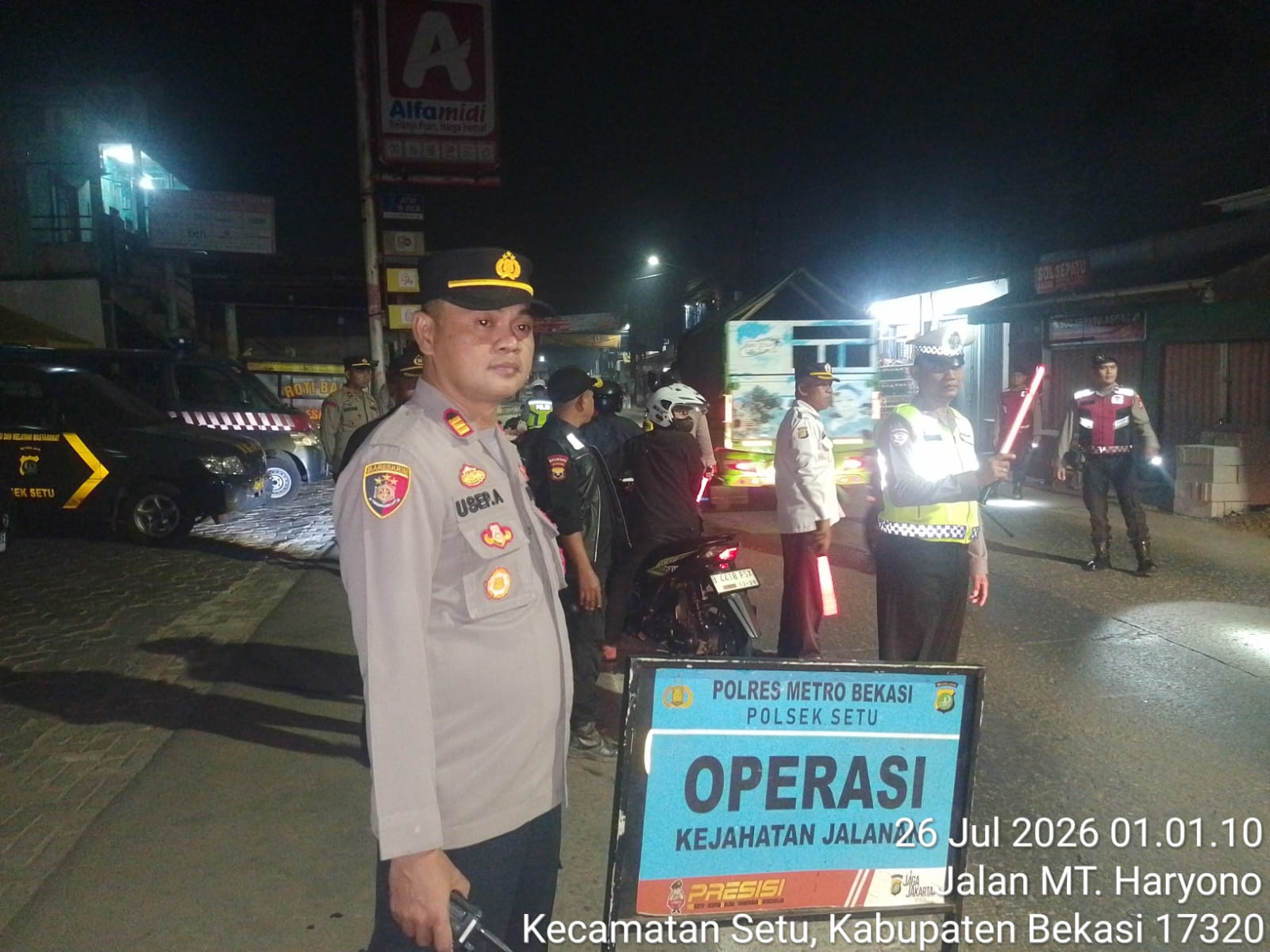 Cegah 3C dan Premanisme, Polsek Setu Intensifkan Operasi Kejahatan Jalanan